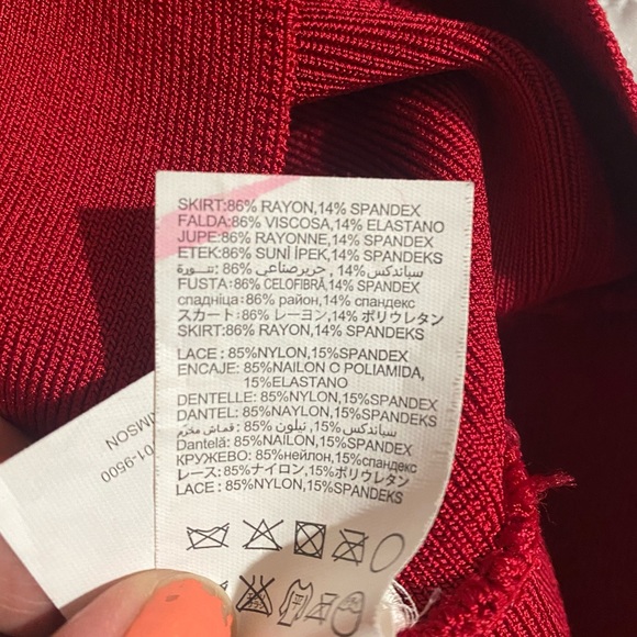 Bebe Bodycon with Lace top Dress - Picture 9 of 11